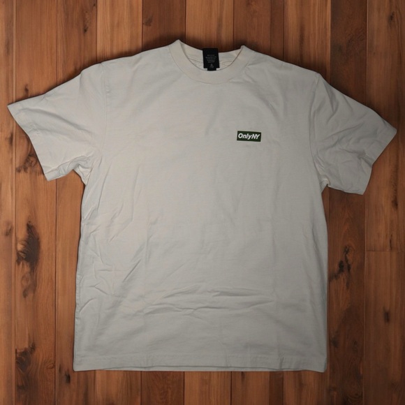 Only Ny Other - Only NY Box Logo T-Shirt – Cream & Olive Green (Small)